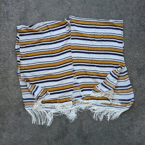Ardene yellow blue and white beach cover up with fringes